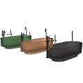 Modern Freestanding Bathtub In Black Orange Green With Stylish Faucet Design Features