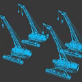 Industrial Equipment Tracked Cranes With Crawler Tracks In Blue Yellow Red Green