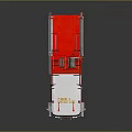 Red and White Fire Truck with Ladder Emergency Lights and Firefighting Equipment