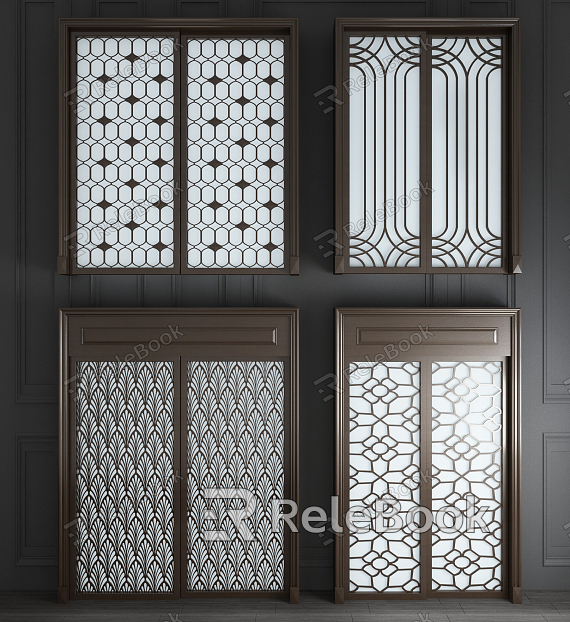 New Chinese-style sliding door model