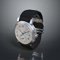 Modern Stylish Wristwatch With Black Silicone Strap White Dial And Blue Hands Design