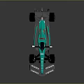 Teal Formula 1 Racing Car Streamlined Aerodynamic Design Cognizant Branding Large Wheels Rear Wing