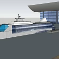 Modern Residential Building With Glass Curtain Walls And Contemporary Roof Design