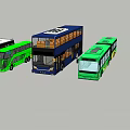 Different Types Of Buses Including Double Decker And Single Decker In Green Blue White