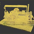 Vintage Steam Roller Model With Detailed Green Red Design On Grass Base