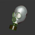Blue Tactical Gas Mask Weapon With White Circular Lenses And Brown Filter