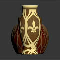 Decorative Ceramic Vases With Various Colorful Patterns And Golden Accents