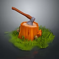Tomahawk Round Wood Axe Wood Axe Handle Axe Mountain Axe Chopping Wood Axe Chopping Wood Axe Magic Axe 3d model