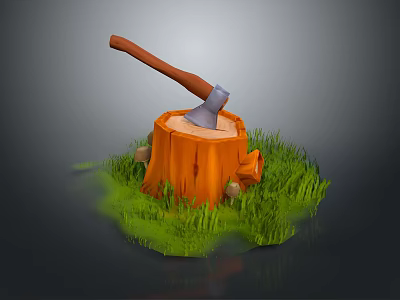 Tomahawk Round Wood Axe Wood Axe Handle Axe Mountain Axe Chopping Wood Axe Chopping Wood Axe Magic Axe 3d model