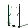 Outdoor Sports Equipment With Green Poles Horizontal Bar Hanging Rings And Side Handles