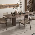 Dining table and chair combination 3d model