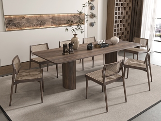 Dining table and chair combination 3d model