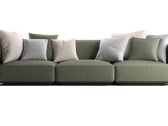 Modern three-seat sofa 3d model