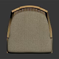 Modern Leisure Chair With Wooden Frame Woven Backrest And Light Gray Padded Seat