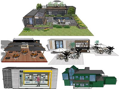 Industrial Equipment For Modular Container Outdoor Commercial Facilities Construction 3d model