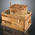 Traditional Two Story Wooden House With Rustic Roof Small Windows And Earth Tone Walls