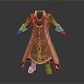 Ornate Red and Gold Robe with Intricate Traditional Patterns and Elegant Design