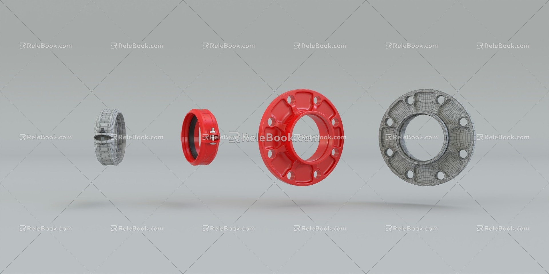 Fire Groove Flange Steel Strap Modifier 3d model