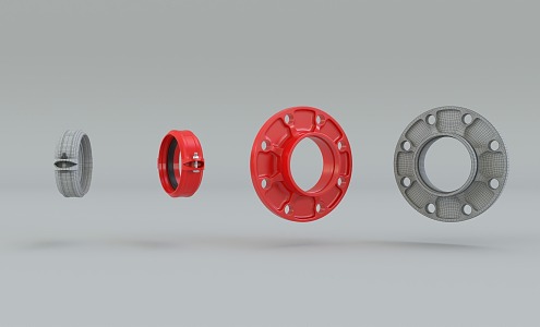 Fire Groove Flange Steel Strap Modifier 3d model