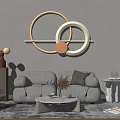 Light Luxury Sofa Coffee Table Combination 3d model