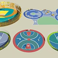 Modern Basketball Court Designs With Colorful Layouts Seating Areas And Markings