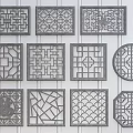 New Chinese-style openwork window openwork window grilles pane window 3d model