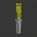 Yellow Silver Sci Fi Weapon Featuring Mechanical Structure And Design Elements