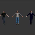 Group of Multiple Men in Different Clothing Styles Standing Against White Background