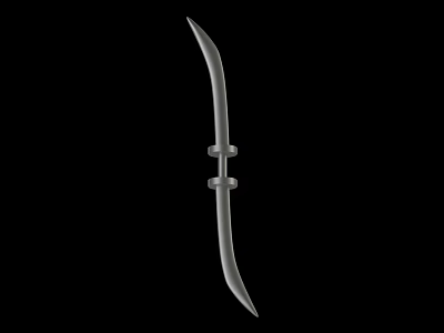 Traditional Curved Blade Weapon With Metal Hilt And Sharp Edge Design 3d model