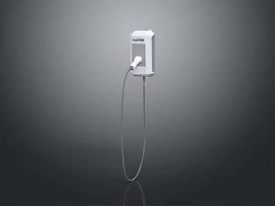 GOVE White Wall Mounted Electric Vehicle Charger With Hanging Charging Cable 3d model
