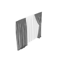 Gray Striped Curtains Hanging On Window With Light Filtering Effect For Home Interior