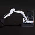 Industrial Equipment Small White Excavator With Orange Stripe Cabin Digging Arm And Crawler Tracks