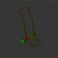 Red Metal Frame Hand Truck With Portable Design And Moving Wheels