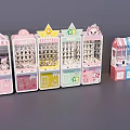 Colorful Claw Machine Amusement Equipment with Star Shaped Tops and Stuffed Toys