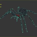 Black Spider With Red Eyes Featuring Detailed Realistic Design on Dark Background