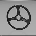 Car Black Steering Wheel With MOMO Brand Three Spoke Design And Sporty Look