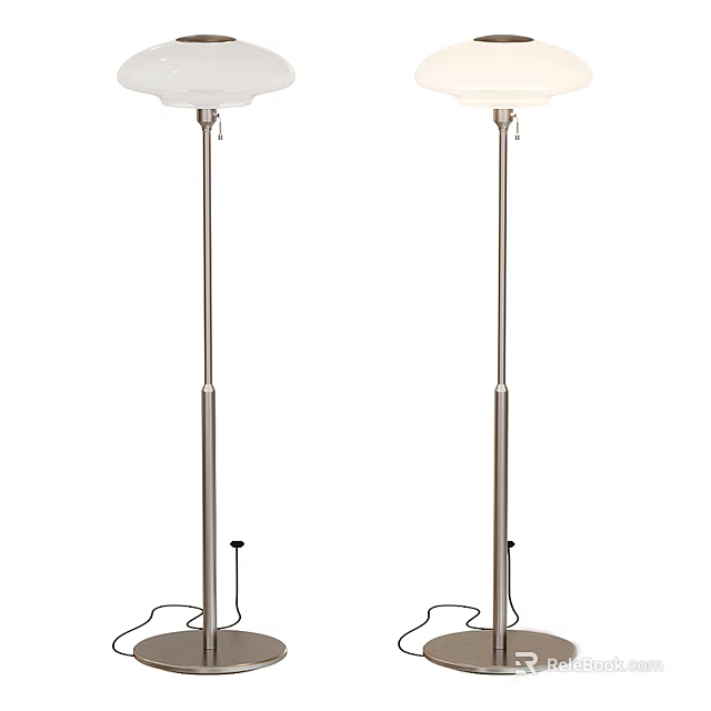 Modern Minimalist Floor Lamps With Metal Stand And White Shade Design 3d model 