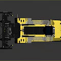 Yellow Industrial Forklift With Mast Forks Cab And Heavy Duty Wheels