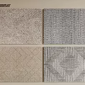 Square Carpets Display Featuring Various Patterns In Beige And Gray Tones 3d model