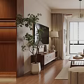 Cozy Living Room With Rattan Sofa And Wooden Coffee Table Set Rug And Window Blinds