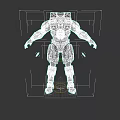 Sci Fi Game Movie Character Wearing Red And Black Mech Armor