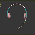 Computer Headphones with Turquoise and White Over Ear Design and Wired Connection