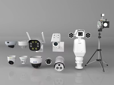 Projection Monitoring Security Camera Systems Including Dome Wireless And Tripod Equipment 3d model