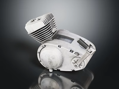 High Quality Automotive Engine Parts Metal Cylinder Head With Cooling Fins For Car Repair 3d model