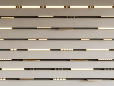 Modern Decorative Strip Lights With Black And White Linear Patterns Arranged 3d model