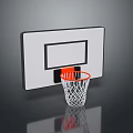Modern White Basketball Backboard With Red Hoop And White Net Design
