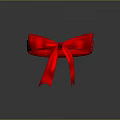 Adorable Animal Wearing Bright Red Bow Tie On Shiny Black Surface