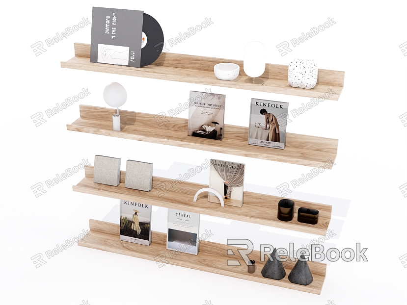 Modern simple wall shelf bookshelf model