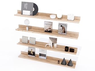 Modern simple wall shelf bookshelf 3d model