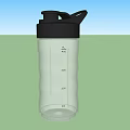 Two Transparent Water Bottles With Black Lid And Handle For Daily Use